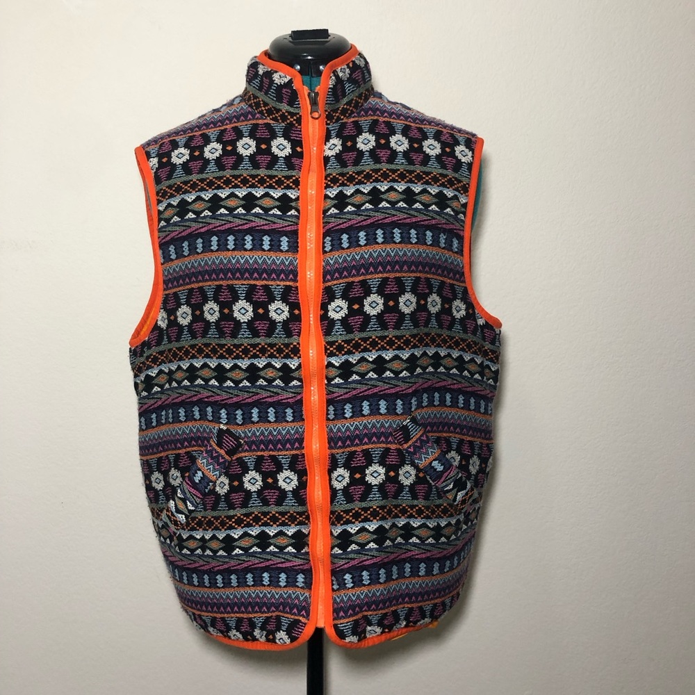 Zara Men Vest Size Medium with Front Pockets and Full Zipper Multicolored